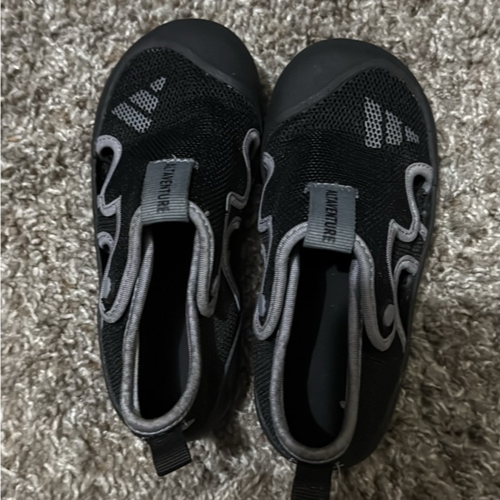 adidas Kids Black and Gray Slip-On Water Shoes